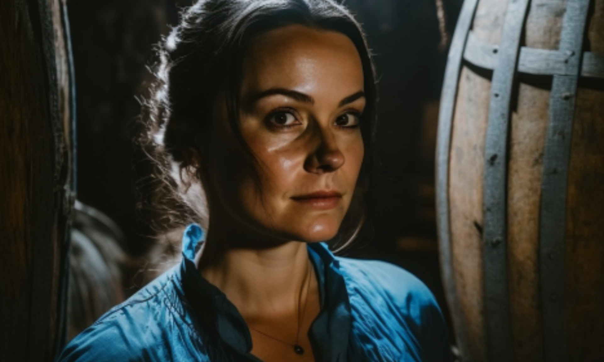 Female Winemaker facing the camera